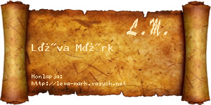 Léva Márk névjegykártya