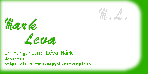 mark leva business card