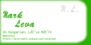 mark leva business card